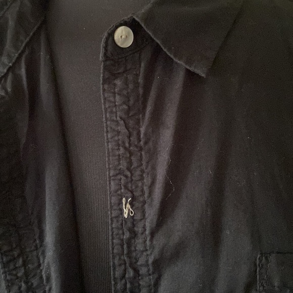 Classic Black Button Down Shirt Sheer Size L - Picture 6 of 10